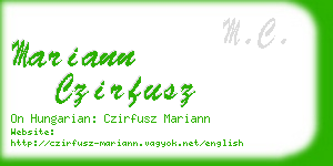 mariann czirfusz business card